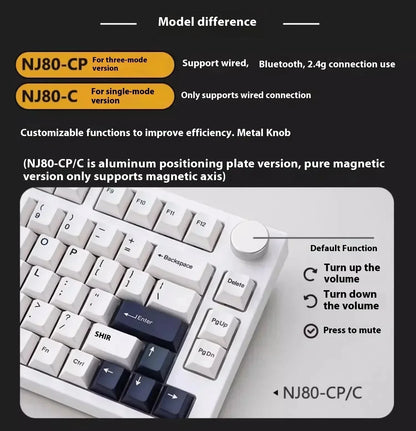 Keydous NJ80-CP NJ81-CP Wireless Mechanical Keyboard With Magnetic Swich