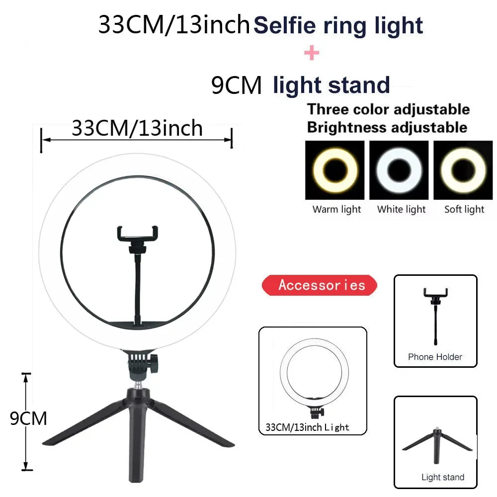 Studio Ring Light And Phone Holder Setup