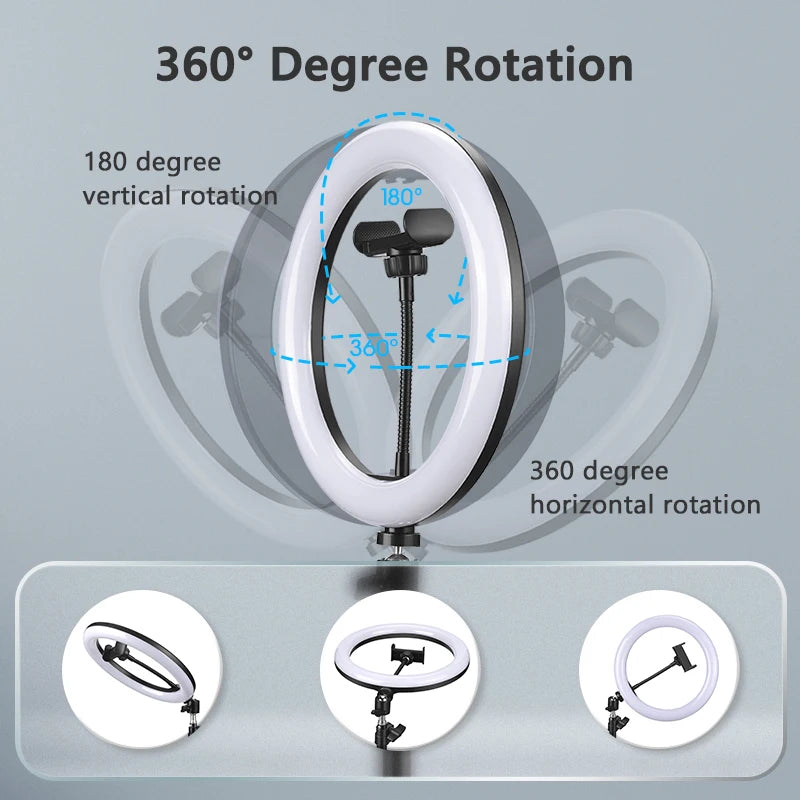 Studio Ring Light And Phone Holder Setup