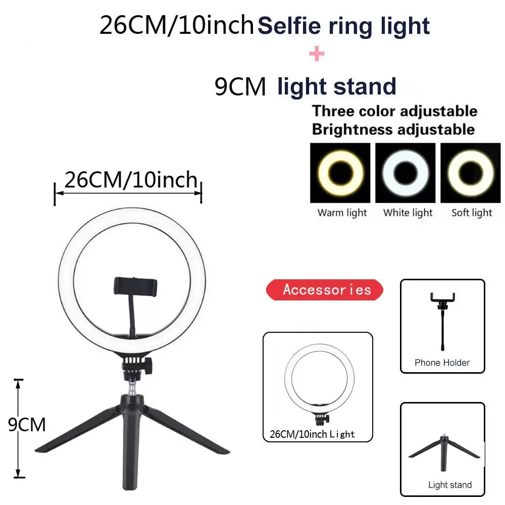 Studio Ring Light And Phone Holder Setup