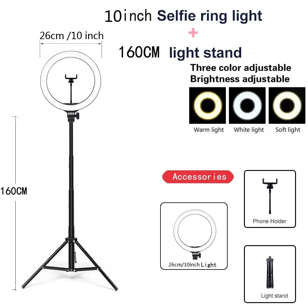 Studio Ring Light And Phone Holder Setup